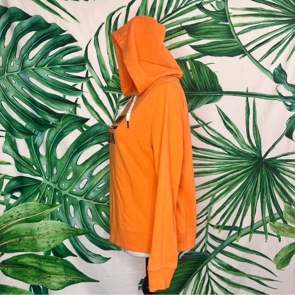 Tommy Hilfiger Jeans S Orange Cotton Blend Logo Casual School Classic Hoodie - Picture 2 of 10